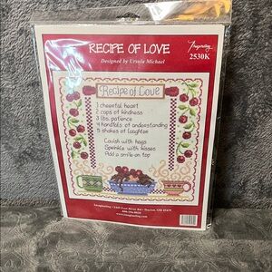 Recipe of Love Cross Stitch Pattern - Imaginating - Red & White Design